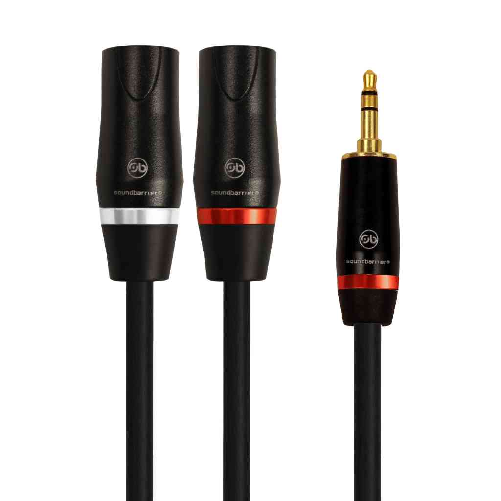 Cable Plug 3.5 TRS a 2 Plug XLR de 3 pies SOUND BARRIER Modelo: UMXL3 ...